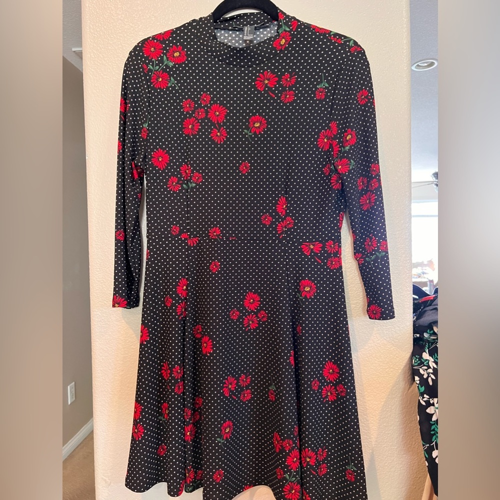 Long sleeve mock turtle neck dress